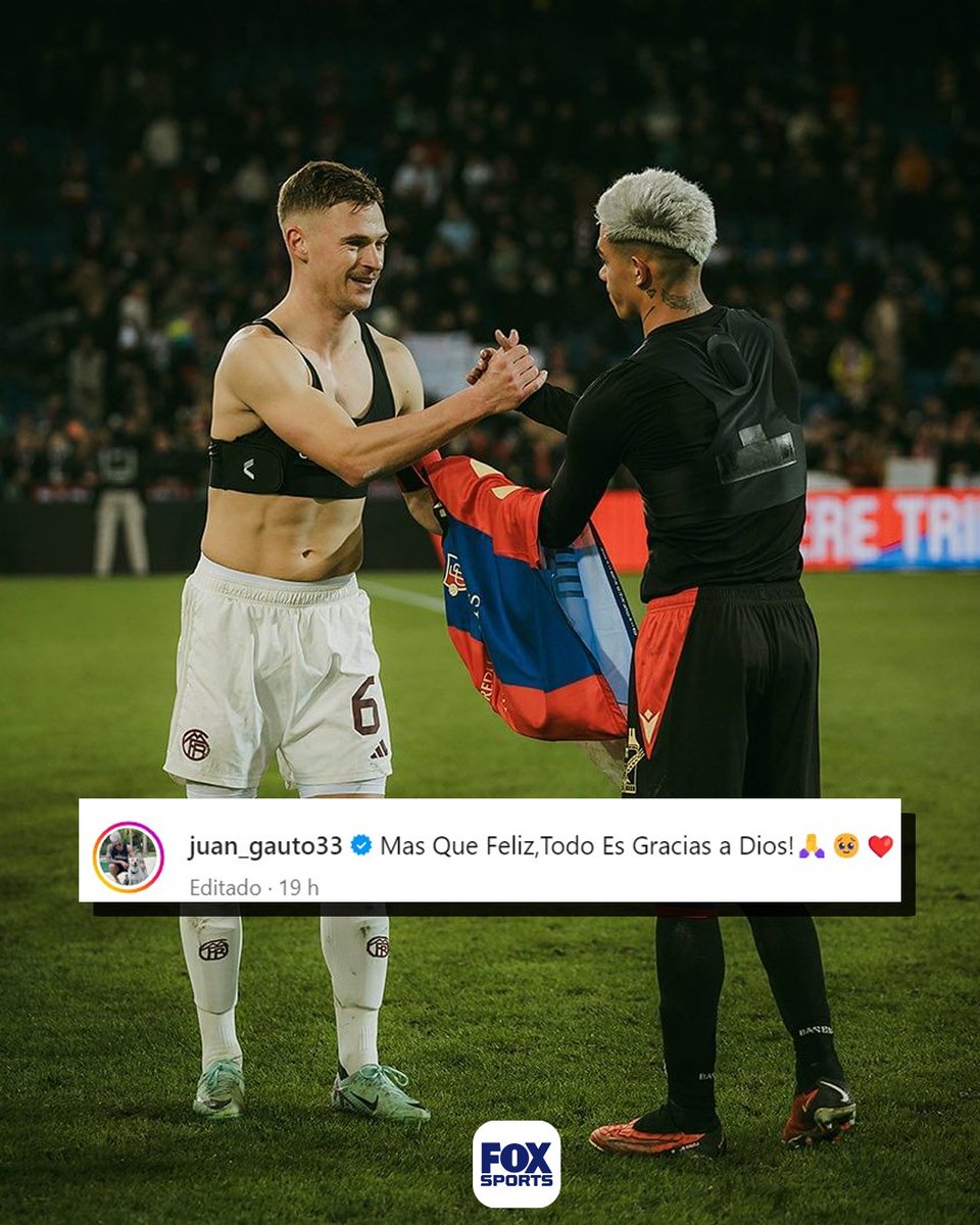 FOXSportsArg's tweet photo. #Fútbol | “Más que feliz, todo es gracias a Dios”, expresó Juan Gauto tras convertir un gol en el amistoso que jugó el FC Basel vs. Bayern Múnich.
#FoxSportsArgentina #Gauto #Basel #BayernMúnich #Amistoso https://t.co/ZIdiDcst2e