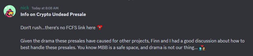 How <a href="/MonkeyBabyBiz/">Monkey Baby Business (MBB)</a> is distributing their 80 (!!!) <a href="/cryptoundeads/">.</a> allocation...

-all presales via raffle
-none reserved for staff
-Bus Drivers have a separate allocation, and can't participate in the general raffle
-Mini-bus Drivers have a 2x chance in the general raffle

🐐