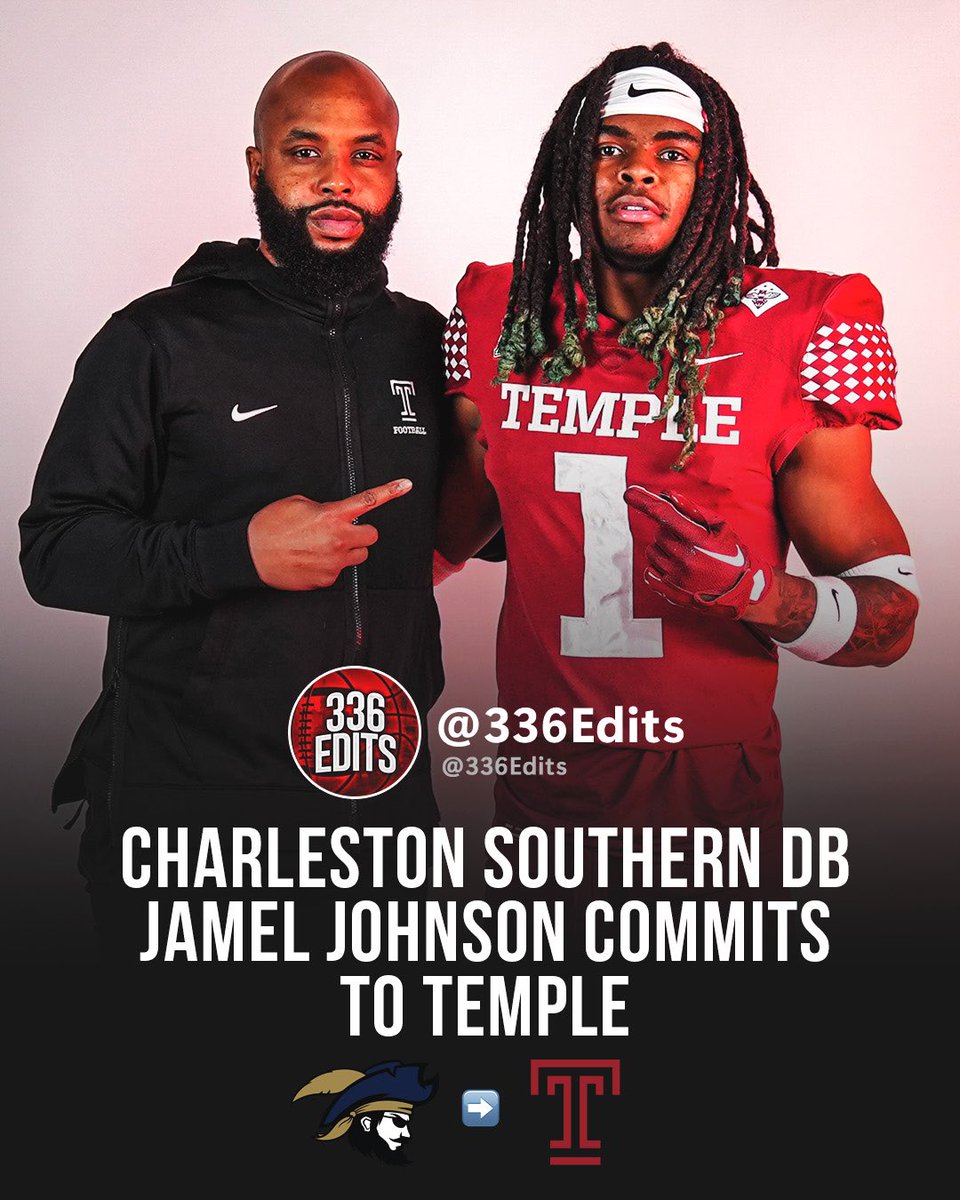 336Edits's tweet photo. NEWS: Charleston Southern DB transfer Jamel Johnson has committed to Temple. https://t.co/3EY45WU5uO