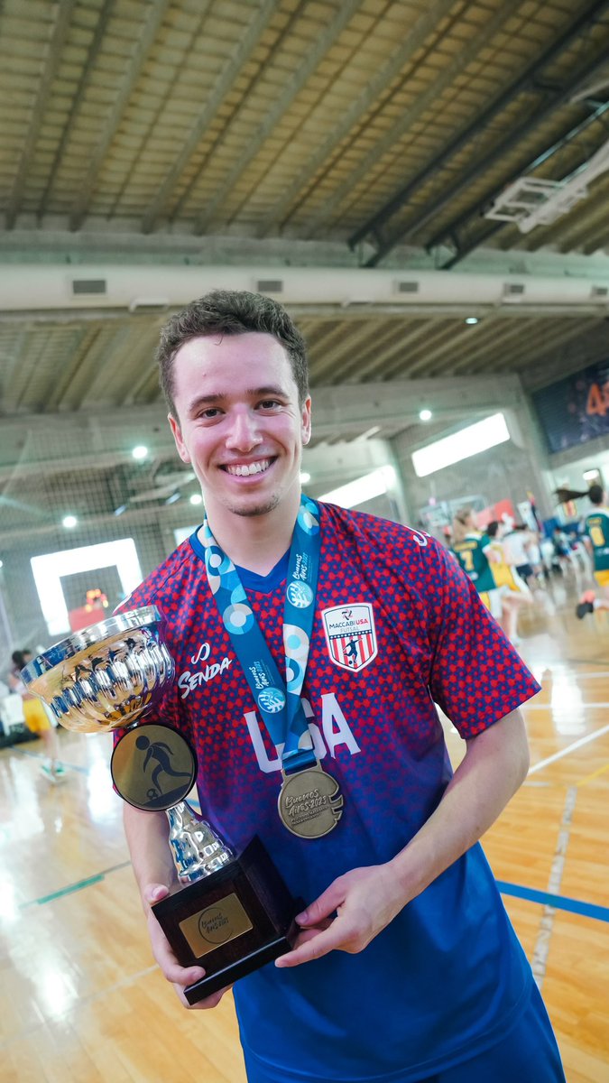BinghamtonMSOC's tweet photo. Congratulations to Jack Green - who didn’t just compete with the US Futsal Team at the Pan Am Maccabi Games - but was also a gold medalist and finals MVP with three goals in the championship game against Argentina! #AEMSOC https://t.co/yBzYfnX3zS