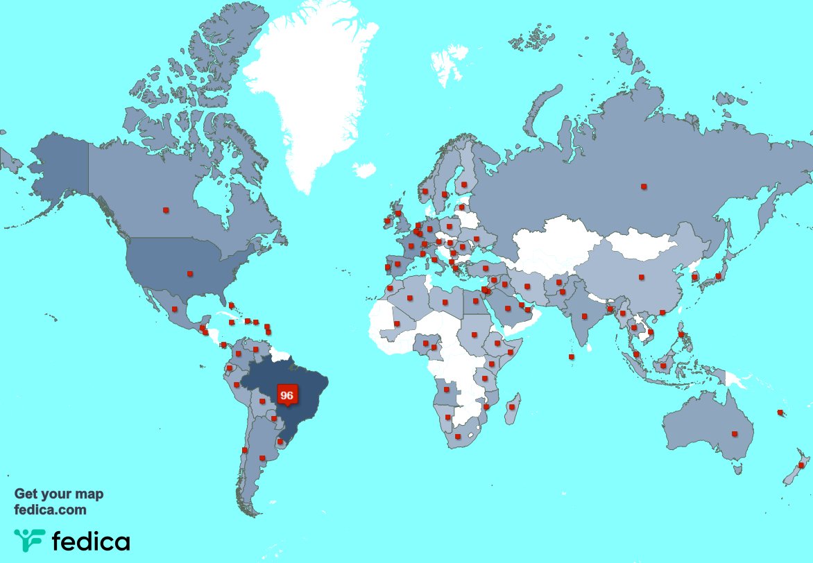 Muito obrigado aos meus 40 novos seguidores que vivem no República Dominicana, e mais na semana passada. fedica.com/!radardabrasil