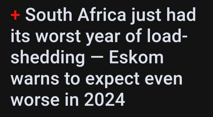 We now know ANC vampires were lying through their teeth when they said by Dec 2023 no more Eskom blackouts. Let's punish them at the ballot box.