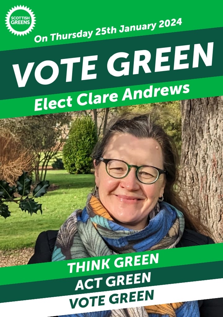 Good people of #BridgeOfAllan & #Dunblane - #VoteGreen in Stirling Council's by-#election on 25 Jan to:
✅ Protect our green spaces & climate for people & nature 🌳🐿️🏃🏾‍♀️
✅ Hold public bodies to account
✅ Speak up for communities - advocate to maintain play parks & libraries ⛹🏼‍♂️📚