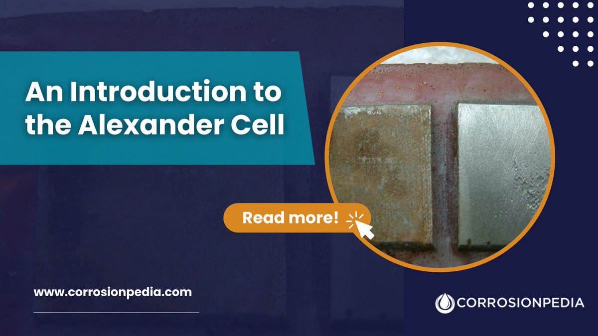 corrosionpedia's tweet image. The Alexander Cell works on exactly the same principal as a long-term “weight loss, corrosion coupon”.
Tap to learn more: buff.ly/2NiUUff

#AlexanderCell #Corrosion #LongTermProtection #CorrosionPrevention #CellTechnology