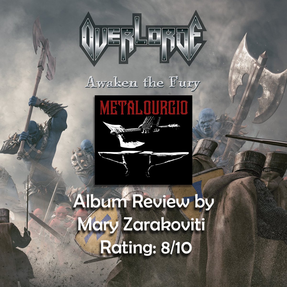 OverlordeMetal's tweet photo. This morning we are sharing the new review of "Awaken the Fury" posted by @zarakoviti of @metalourgio  - Metal Web Radio/Webzine . Mary gave it a great "8 of 10" rating! 

https://t.co/ThNv26EK5U

(see alt for more info)

#heavymetal #powermetal #noremorserecords https://t.co/dAvhJTJhxN