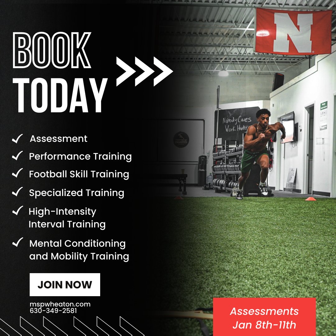 💪 Book now for a comprehensive program covering athlete assessment, performance, football skills, HIIT, mental conditioning, and mobility!

mspwheaton.com

#MajorSportsPerformance #TrainWithTheBest #AthleticExcellence