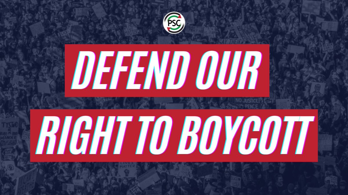 Palestine Solidarity Campaign (@pscupdates) on Twitter photo As Israel continues its attacks on Gaza, UK MPs will vote on an ‘anti-boycott bill’ which, if passed, could block public authorities in the UK from breaking ties with companies involved in Israel’s violence.
Tell your MP to oppose the anti-boycott bill: palestinecampaign.eaction.online/MPboycottvote As Israel continues its attacks on Gaza, UK MPs will vote on an ‘anti-boycott bill’ which, if passed, could block public authorities in the UK from breaking ties with companies involved in Israel’s violence.
Tell your MP to oppose the anti-boycott bill: palestinecampaign.eaction.online/MPboycottvote