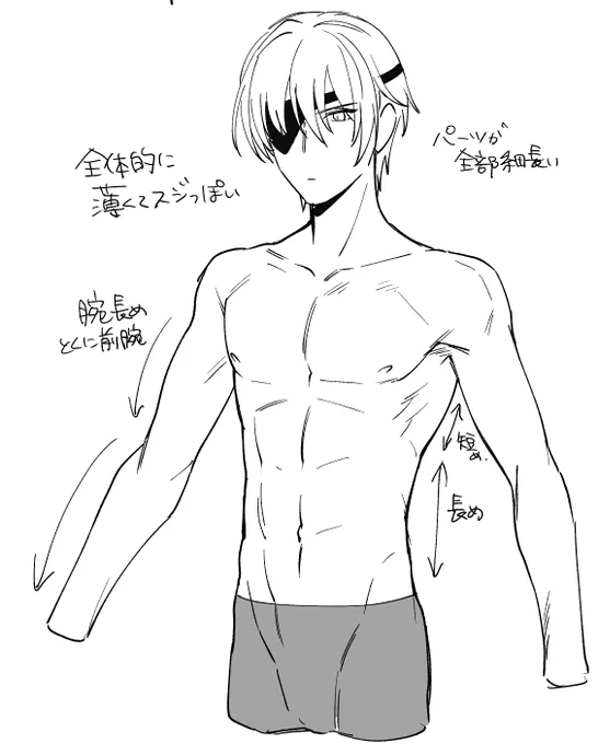ブフ様 作画メモ②(体型の印象) 