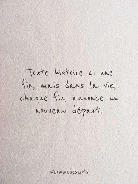 Un nouveau départ.