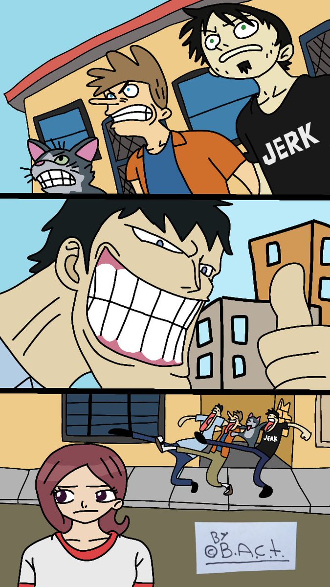 GaryBaldor's tweet photo. Dan:
Because you want to help us stop the Lemonade Stand Gang
Imposter Dan:
Because we're friends
#ONEPIECE #Onepiecefanart #DanVs #TheHub #TheHubNetwork #DiscoveryFamily https://t.co/SgpGrZEF3t