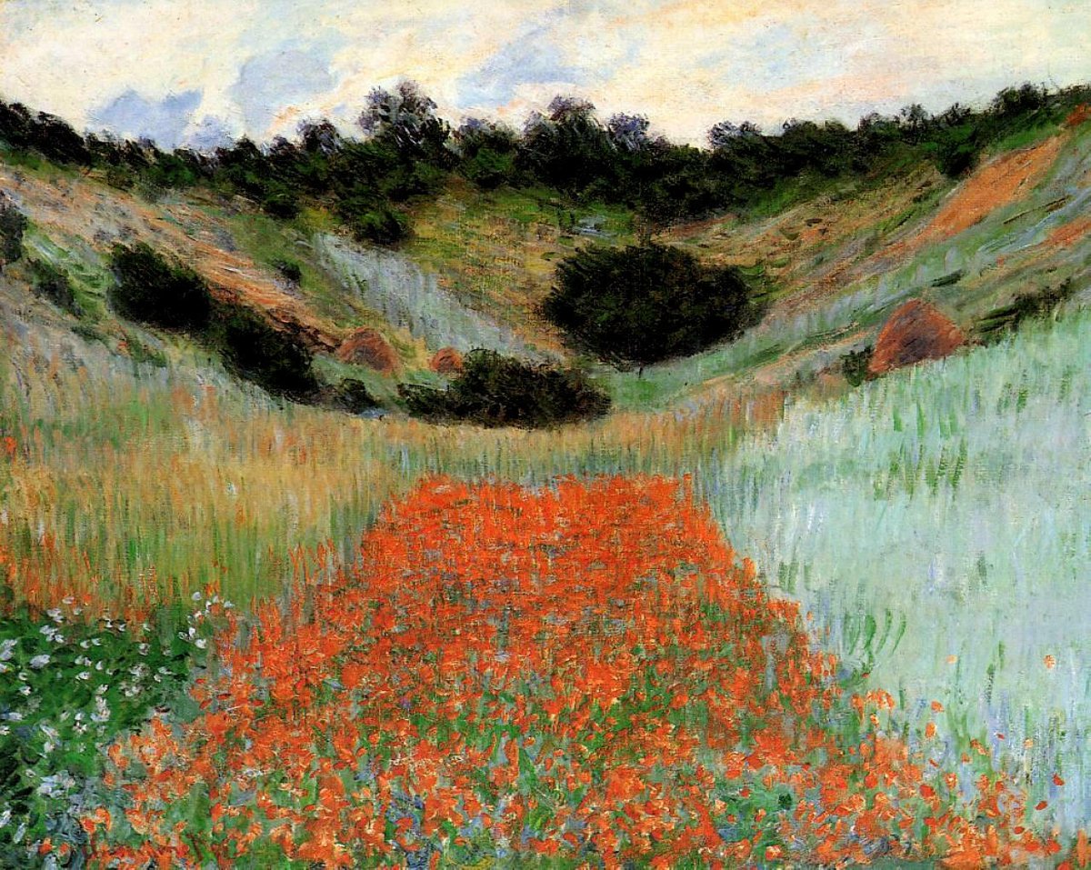 artistmonet's tweet photo. Poppy Field in a Hollow near Giverny, 1885 https://t.co/nA0vXD51QA https://t.co/UjyEiCL15n