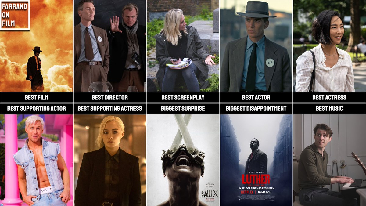 With my first review of 2024 (The Beekeeper) being posted on tomorrow at 7pm, I thought now would be a good time to remind everyone of my picks for the Best of 2023 with a handy little graphic. Best Of 2023 Awards: youtu.be/QqnrNsGxSwc