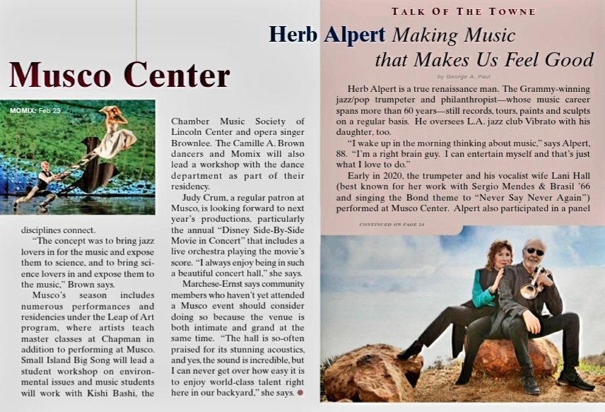 Check out my chat with music legend @HerbAlpert to preview his @MuscoCenter concert in #OC w/Lani Hall. tinyurl.com/mu69v4x9