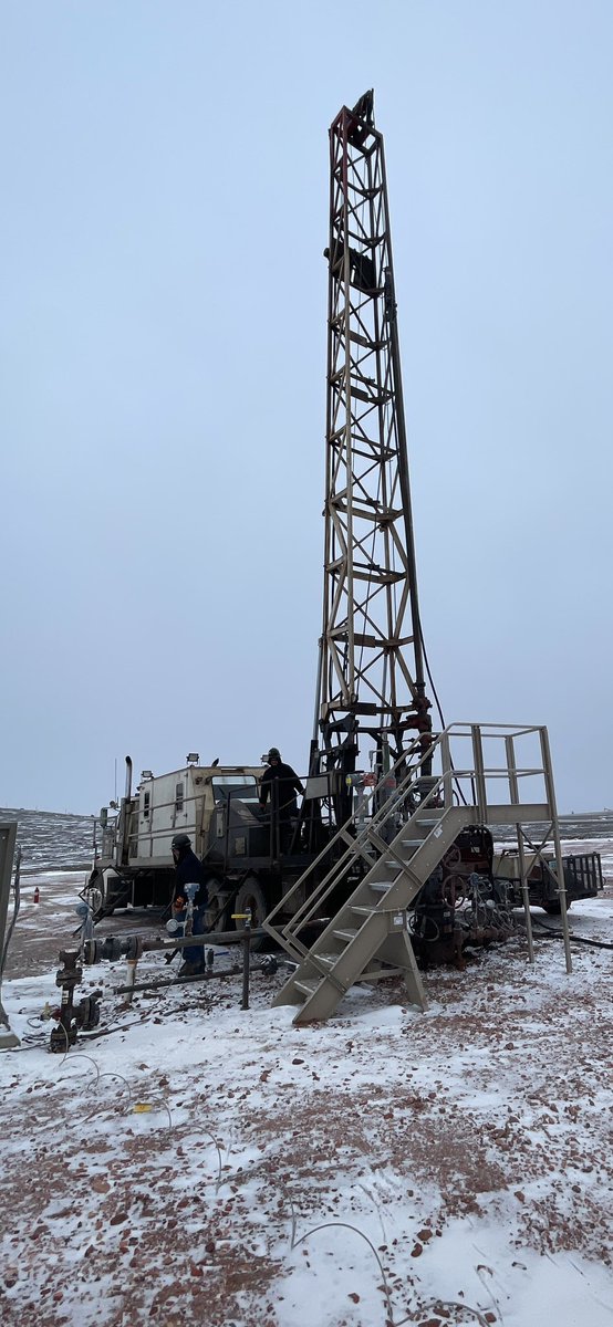 conservativeoil's tweet photo. The word of the day is #swabbing when a well is shut in and loads up with heavier fluids, it needs a lil help to get flowing again! We will send swab cups (first single, then double) down the tubing, then pull the heavier fluids out and send them to facilities (you’re welcome lease operators 😂) that should bring oil/gas in from formation to lighten the #hydrostatic load on the reservoir; eventually (hopefully) the well will go back to being able to flow on its own. At which point we will kick on the gas lift and we will have #Anotherwellonline !! #AWOL #OFS #oilwell #oilfield #production #energizingamerica #EFT