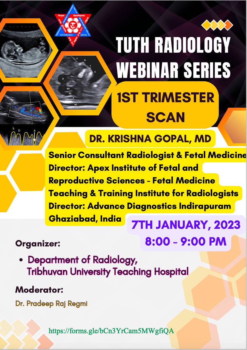 RajRegmiPradeep's tweet photo. Wonderful to moderate TUTH Webinar Series 1.0 on First Trimester Scan by Krishna Gopal... https://t.co/RvERSkzOjV