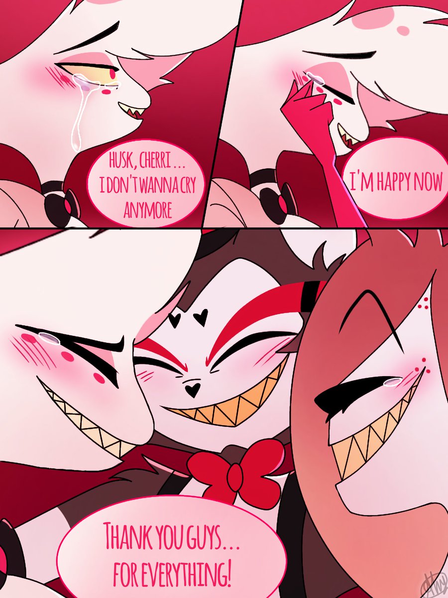 "I don't wanna cry" (part 2/2)
#HazbinHotel #HazbinHotelFanart 
#HazbinHotelAngelDust #HazbinHotelHusk #CherriBomb #Huskerdust