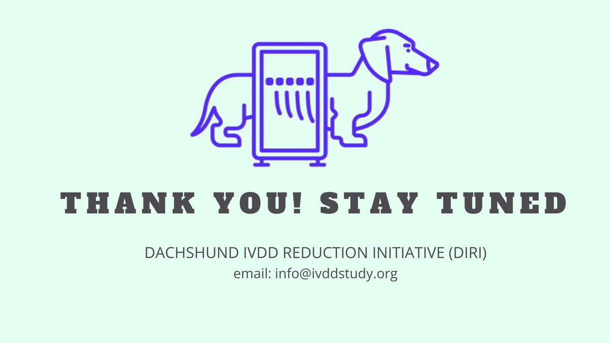 IVDDstudy's tweet image. Happy New Year!  We’re excited that you're interested in the Dachshund IVDD Reduction initiative. Thanks for your patience while we continue to secure a quality food that will meet the needs for the study. Watch this page for more next steps and message us with any questions.