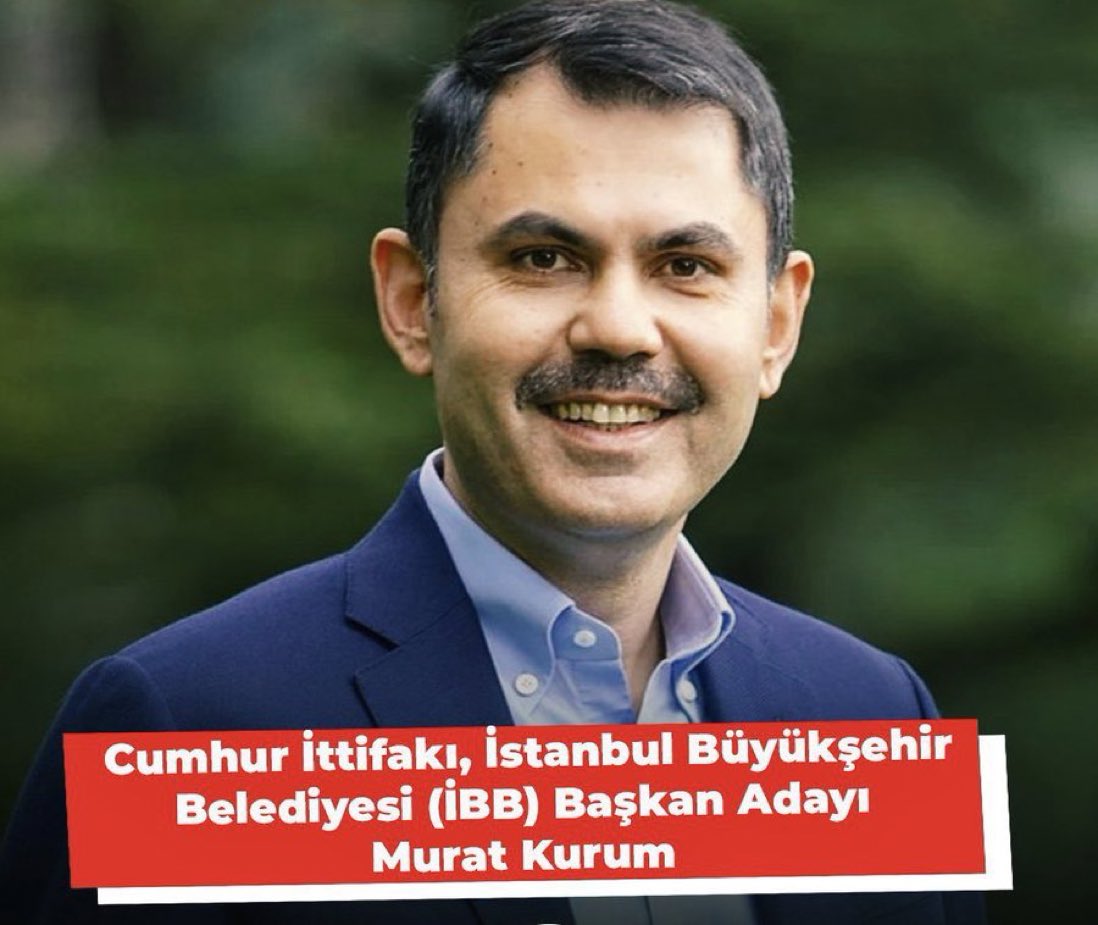 Cumhur İttifakı, İstanbul Büyükşehir Belediye Başkan Adayımız olan Sayın @Murat_Kurum’u tebrik ediyor, başarılar diliyorum. Ayırmadan Ayrışmadan, İstanbul İçin Canla Başla.