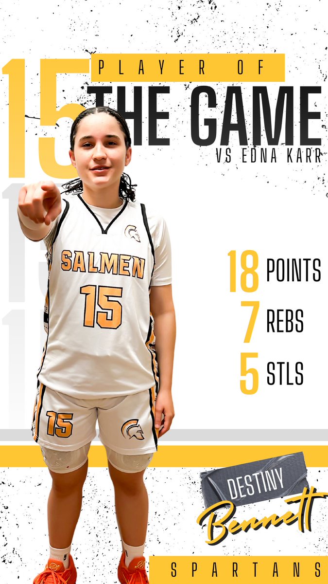salmengbb's tweet photo. Player of the Game vs Edna Karr

@wavvyd3d315 
18 pts
7 rebs
5 stls

#spartaninaction https://t.co/25TrZthVaA