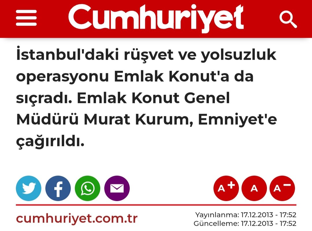 2013 yılında Murat Kurum'un Emlak Konut Genel Müdürlüğü yaptığı sırada Emlak Konut'a rüşvet ve yolsuzluk operasyonu yapıldığı ve Murat Kurum'un ifade için Emniyet'e çağırıldığı ortaya çıktı.