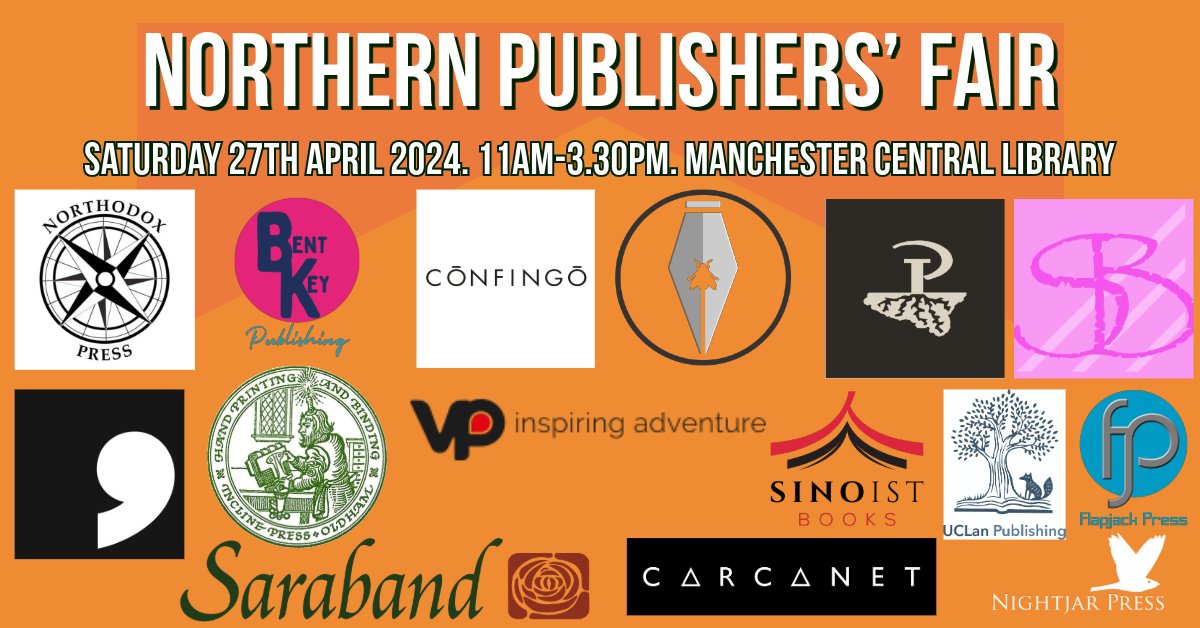 StairwellBooks's tweet photo. We love this fair! St to look forward to as we wend our way thru gloomy wet winter!
See ya at @MancLibraries Sat 27 April 11am-3.30pm
FREE entry OR for £5, a goody bag of books &amp; catalogs! 15 presses incl:
@fly_press @commapress @northodoxpress @peepaltreepress @bentkeypublish https://t.co/OzxzlTHAOG