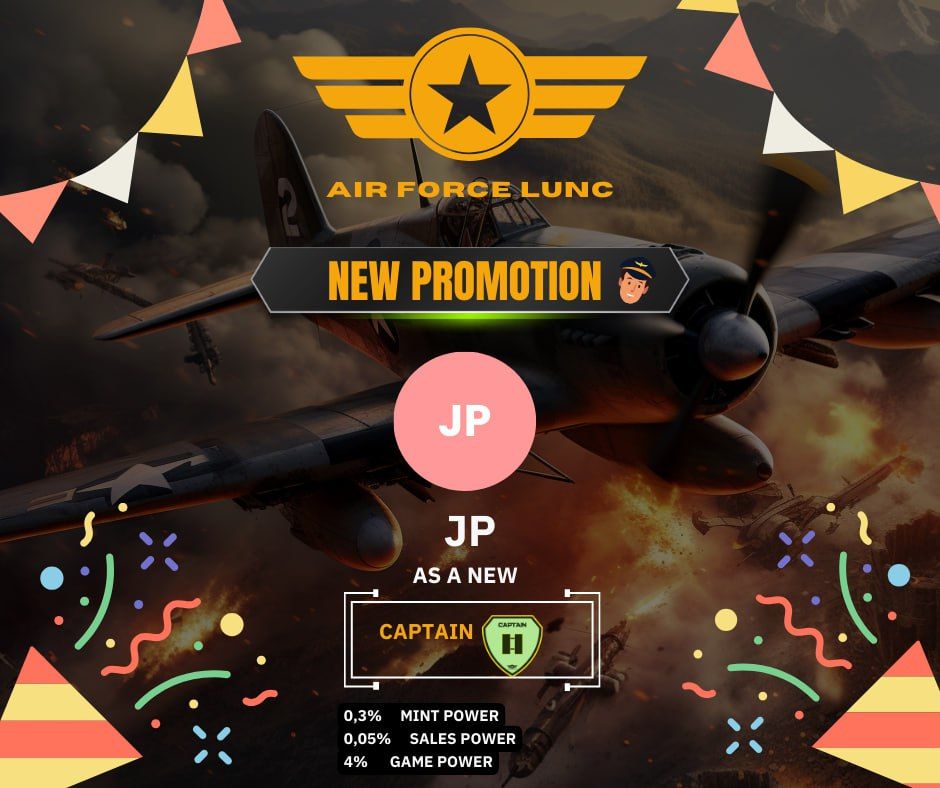 airforcelunc's tweet photo. 6/6
Captain @lifeisart777

One of the big supporter on #airforcelunc
He build his squadron with fast! only needs one week to become captain.
He still new, but will find a way to learn and become the greatest player on AFL!🔥🚀
#LUNCUSDT #GameFi https://t.co/N6cSDRRTX8