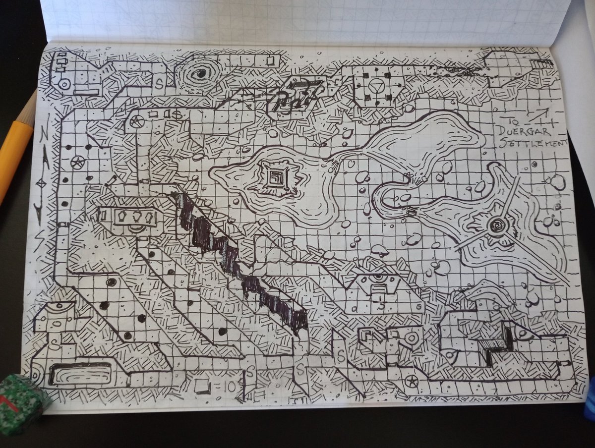 Ahnkruhn's tweet image. Into the Catacombs, level 4: Corridors of Chaos. First map of 2024 #dungeon24 #dungeon23 #ttrpg #dnd