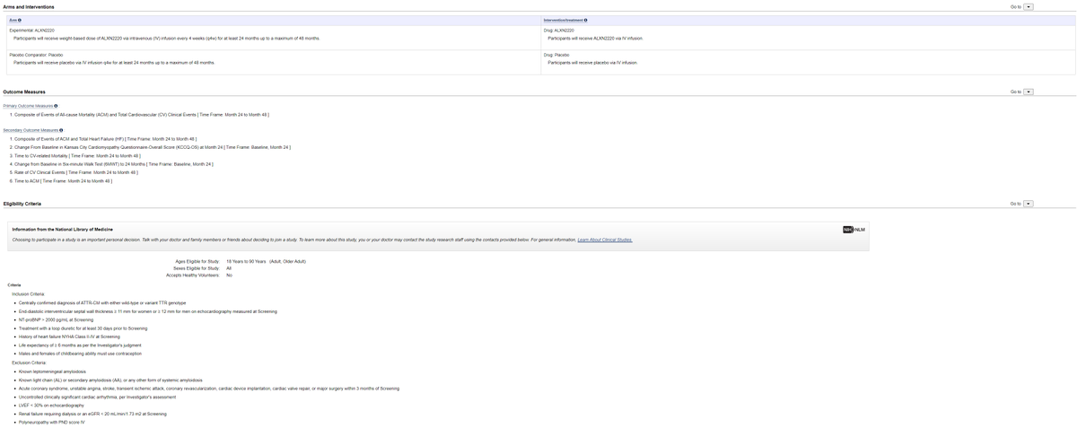 Ahmad Masri (@masriahmadmd) on Twitter photo DepleTTR-CM trial is now on clinicaltrials.gov
Phase III trial of ALXN2220 (NI006) vs placebo 
Fibril remover ( phase I results nejm.org/doi/full/10.10… ) 
1000 patients, ATTR-CM, loop diuretics, NTproBNP > 2000. 
PEP: ACM+CV events 
classic.clinicaltrials.gov/ct2/show/NCT06… 
#CardioTwitter DepleTTR-CM trial is now on clinicaltrials.gov
Phase III trial of ALXN2220 (NI006) vs placebo 
Fibril remover ( phase I results nejm.org/doi/full/10.10… ) 
1000 patients, ATTR-CM, loop diuretics, NTproBNP > 2000. 
PEP: ACM+CV events 
classic.clinicaltrials.gov/ct2/show/NCT06… 
#CardioTwitter