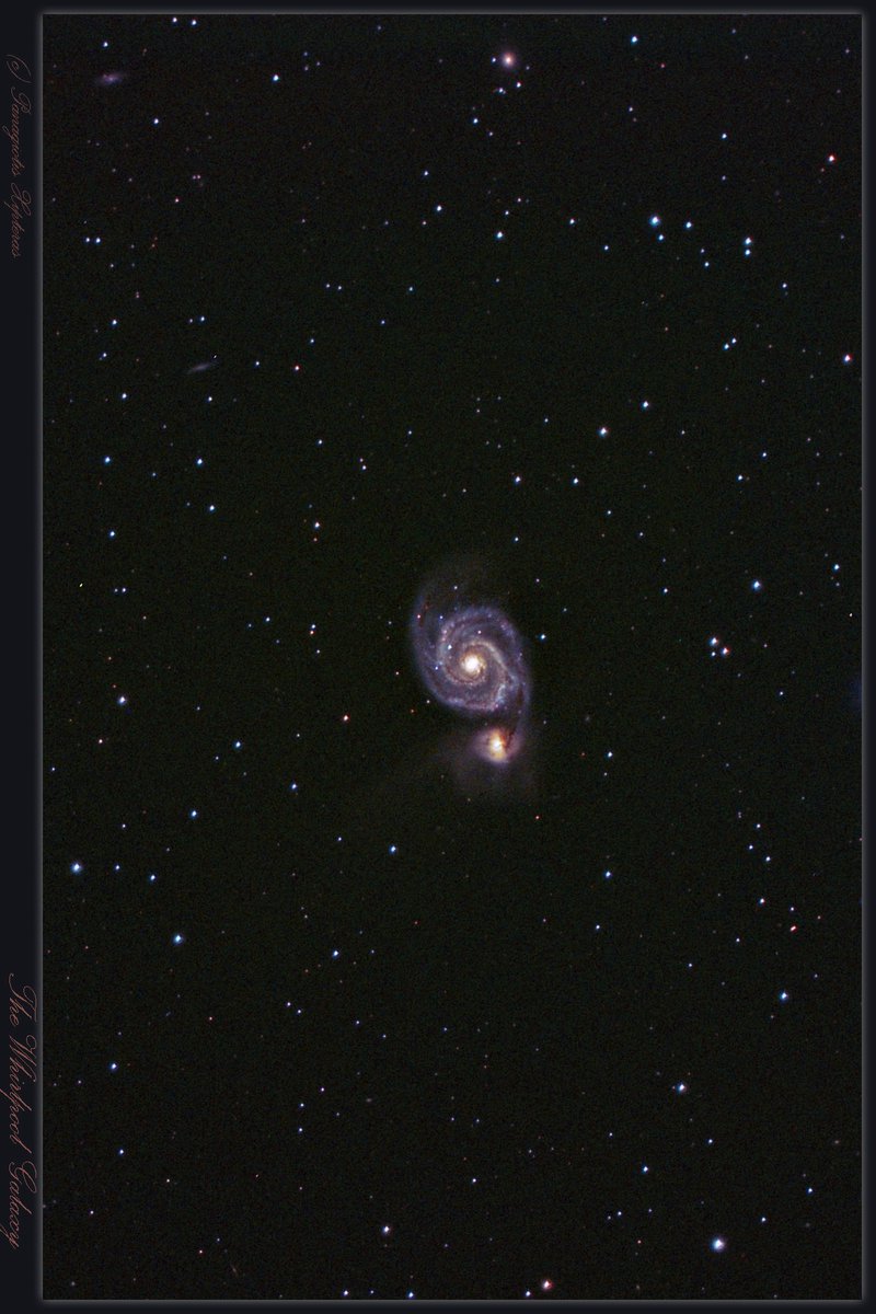 The Whirlpool Galaxy (M51), located in the constellation Canes Venatici, is a barred spiral galaxy around 23 million light-years from Earth. With an apparent magnitude of +8.4, its physical span is about 11 arcminutes by 7 arcminutes in the night sky. This galaxy is particularly…