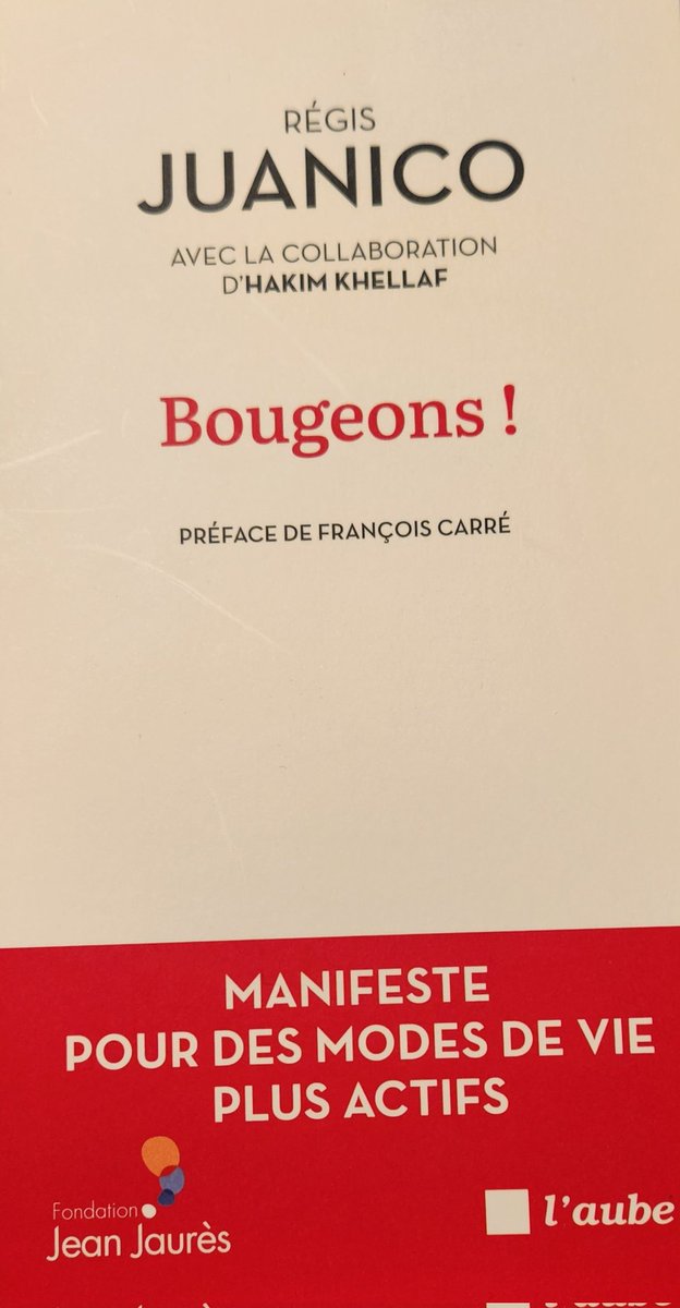 Excellent livre de @Juanico "Bougeons!". J'en recommande la lecture à tous mes abonnés. Car il faut lutter contre l' "addiction à la chaise", contre le fléau qu'est la sédentarité.
Bougeons au moins trente minutes par jour ! Comme le propose la #GCN2024 Grande Cause Nationale.
