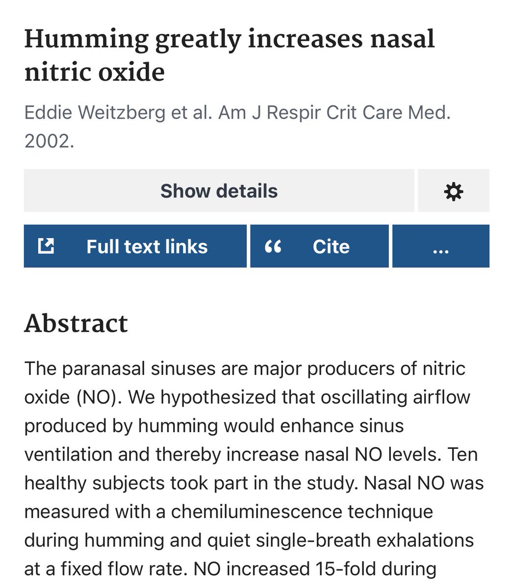 Want a fast, 15-fold increase in Nitric Oxide, without a supplement?

Nasal breath and hum on your exhale.