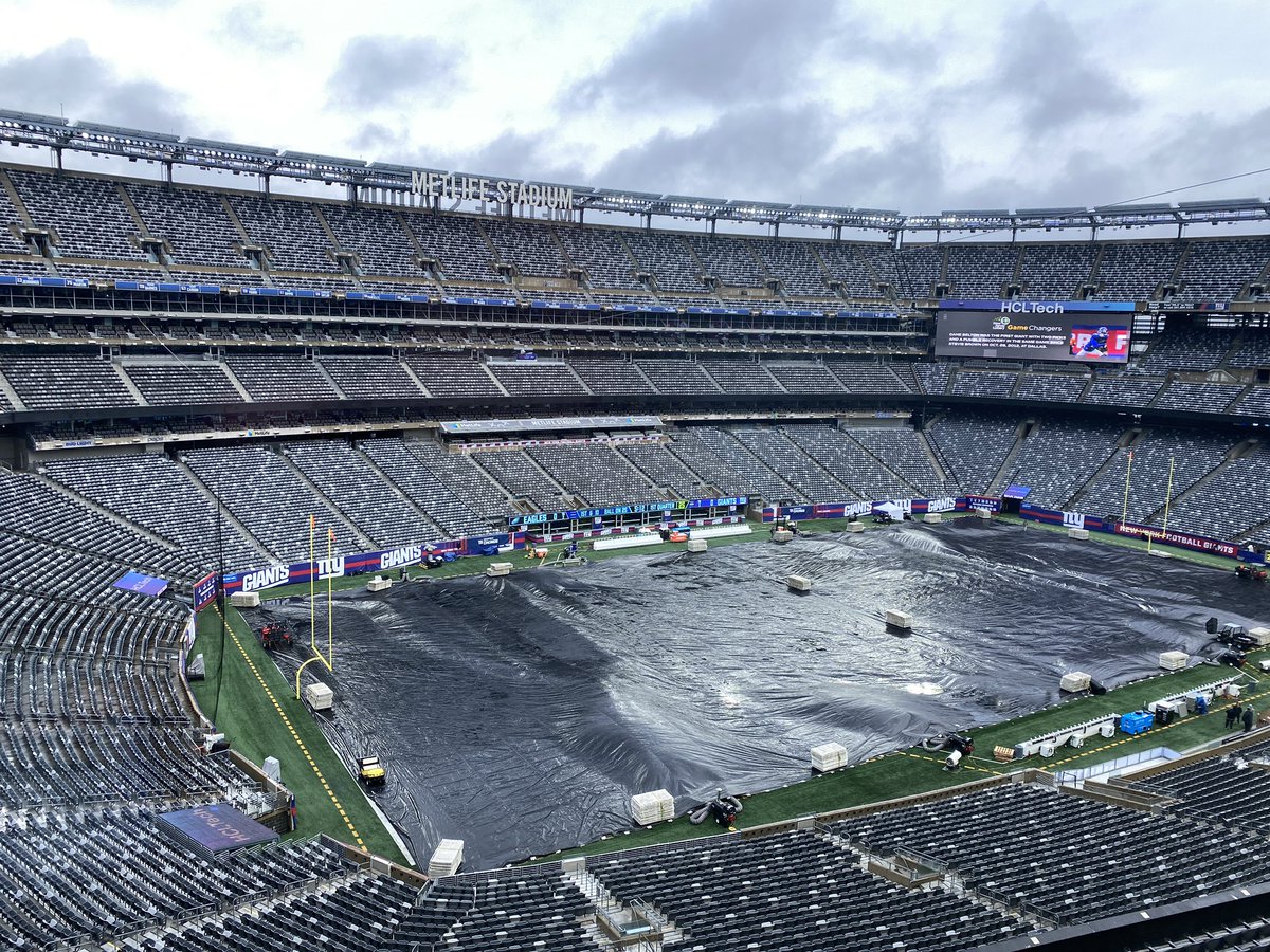 Fun fact: MetLife Stadium opened in 2010 and it still hasn't seen a sunny  day.