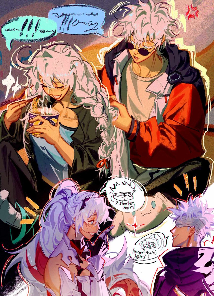 imnotxreitive's tweet photo. more kiana and gojo bc your honor, they're siblings... cuz i said so https://t.co/vB1xlMW1PR