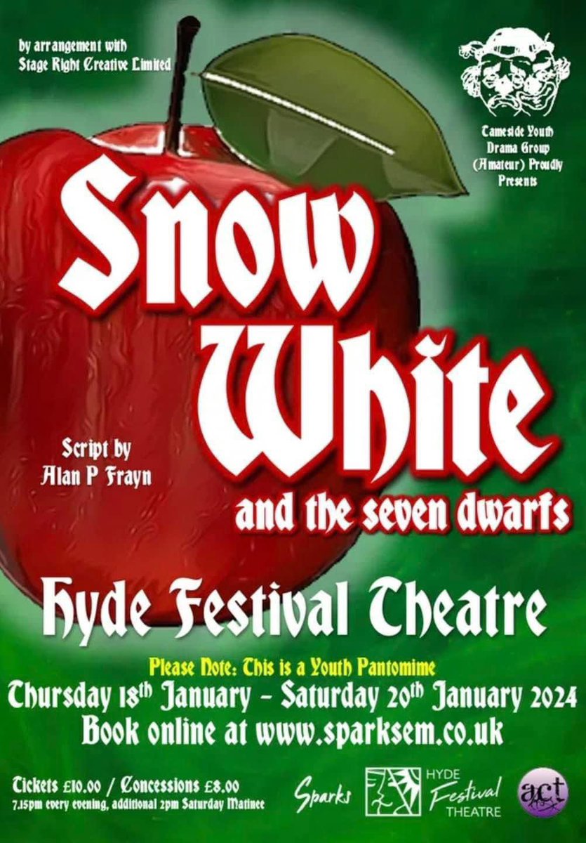 tydgest1986's tweet photo. 🎟️ Tickets selling fast! 🎟️ Don’t miss out on the chance to see our amazingly talented youth cast in Snow White and the Seven Dwarfs this January! 🍎 https://t.co/UnlaaFACP8