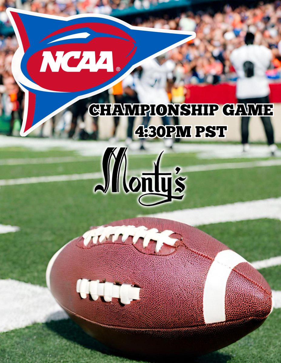 montystweets's tweet photo. NCAA FOOTBALL CHAMPIONSHIP GAME at MONTY's tomorrow at 4:30PM PST

SPECIAL LIMITED MENU 

https://t.co/D2mPgaZ8Ux https://t.co/udbVq9kev5