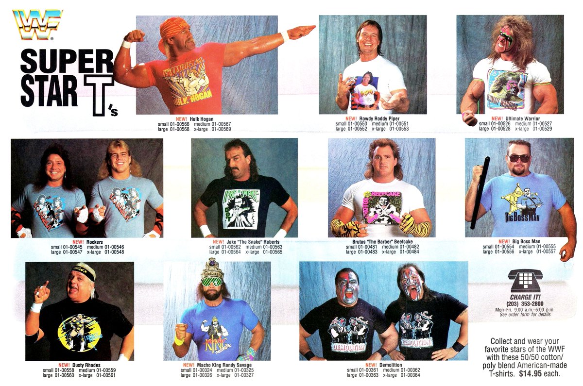 WWF T's! 👕 #WWF #WWE #Wrestling #HulkHogan #RoddyPiper #UltimateWarrior #TheRockers #JakeRoberts #BrutusBeefcake #BigBossMan #DustyRhodes #RandySavage #Demolition