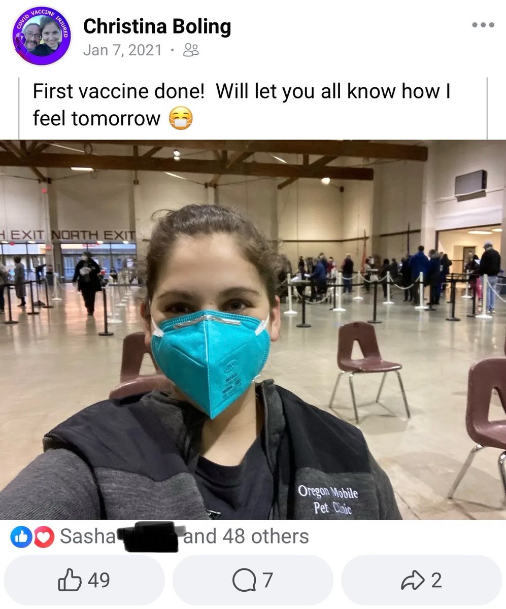 Three years to the day that I got my first one.

I didn’t realize the subsequent heart palpitations and shoulder pain was from the vaccine. 

My severe reaction came from the booster on 12/15/21.  I will regret that day for the rest of my life. 

#vaccinated #CovidVaccines