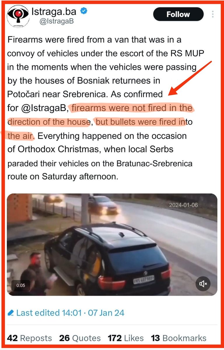 SerbEagleAI's tweet photo. 🚨BREAKING: This spreading of fake news that someone shoot on Muslim homes in #Srebrenica, or that some terrorist attack happened is very dangerous, and those people or news websites should be sentenced for spreading fake news that fueling hatred. Luckily @IstragaB posted what potentially really happened, yet we can not hear the sound on video or to see much. Still waiting for some official claims.