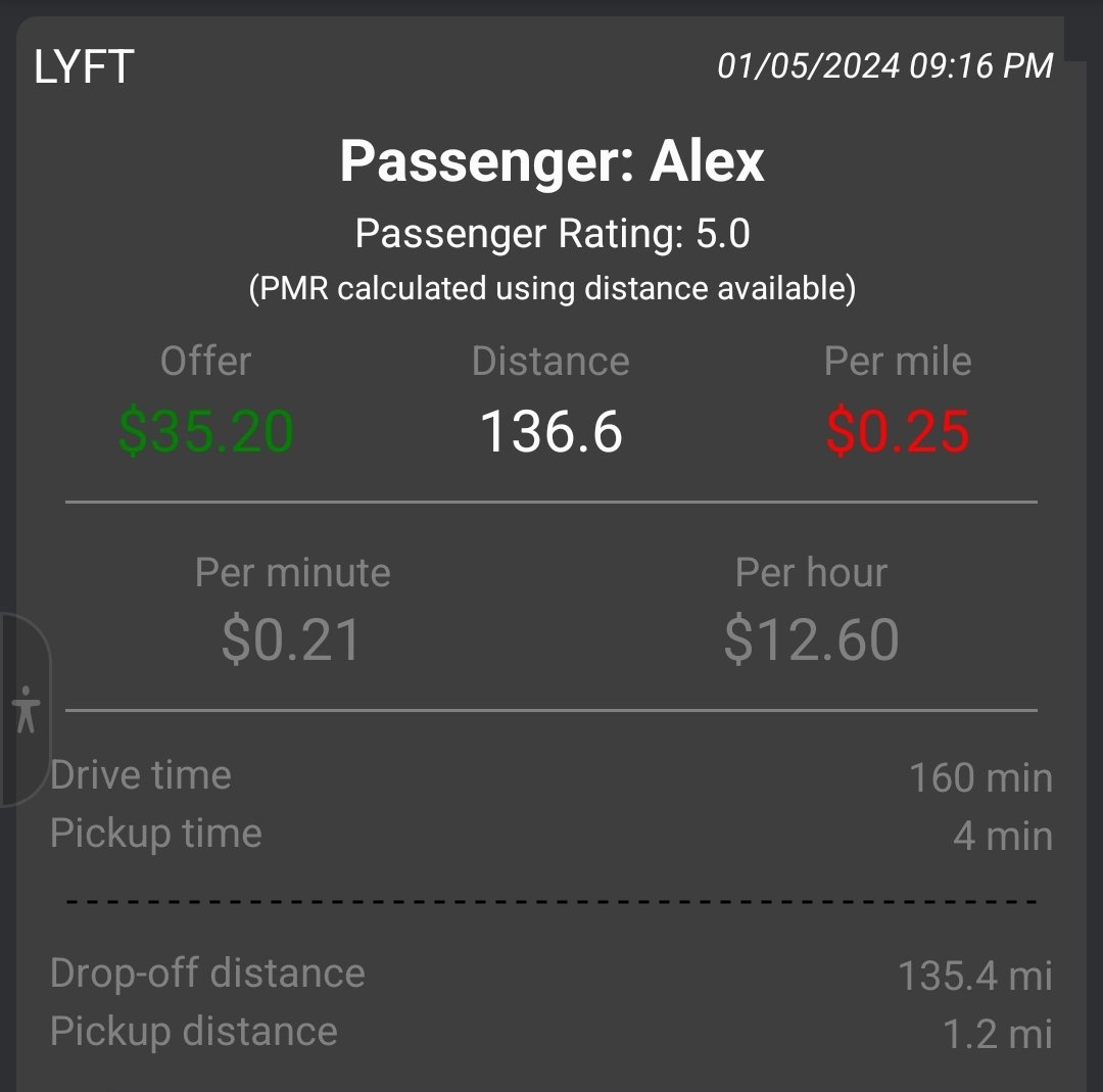 nylanfs's tweet photo. @sergioaved Lyft offered me this Friday night. Maxymo declined it so quick I couldn't get a screenshot of the actual request. I just remember it was going south from me. So south of Indy probably. https://t.co/YSdQnEWfyP