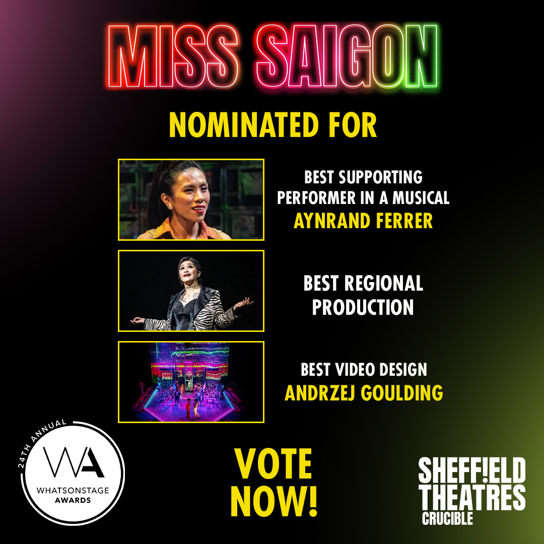 LAST CHANCE to vote #MissSaigon at this year's @WhatsOnStage Awards. ✨ Vote 👉 awards.whatsonstage.com