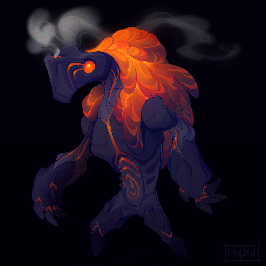 Pyroclastic Golem that got me way too carried away with lava rendering #Creatuanary