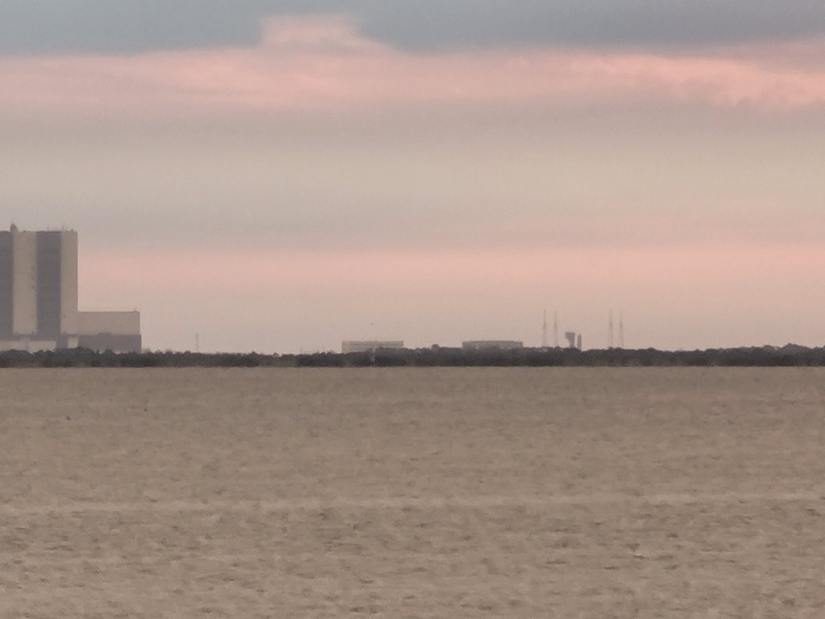 SpaceCoastSkies's tweet photo. Early morning light over the Cape ahead of tonight's historic launch of Vulcan #VAB #SLC41 #Vulcan #SpaceCoastSkies #HistoryInTheMaking https://t.co/2UnNUiA1ST