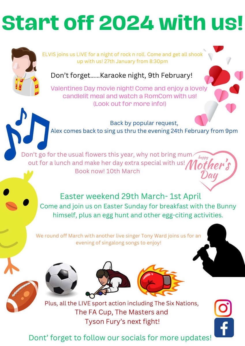 GK_FHTadley's tweet photo. All this and some coming to Fox &amp; Hounds this spring! #events #livemusic #goodtimes #friendsandfamily https://t.co/1AvV06Fz3W