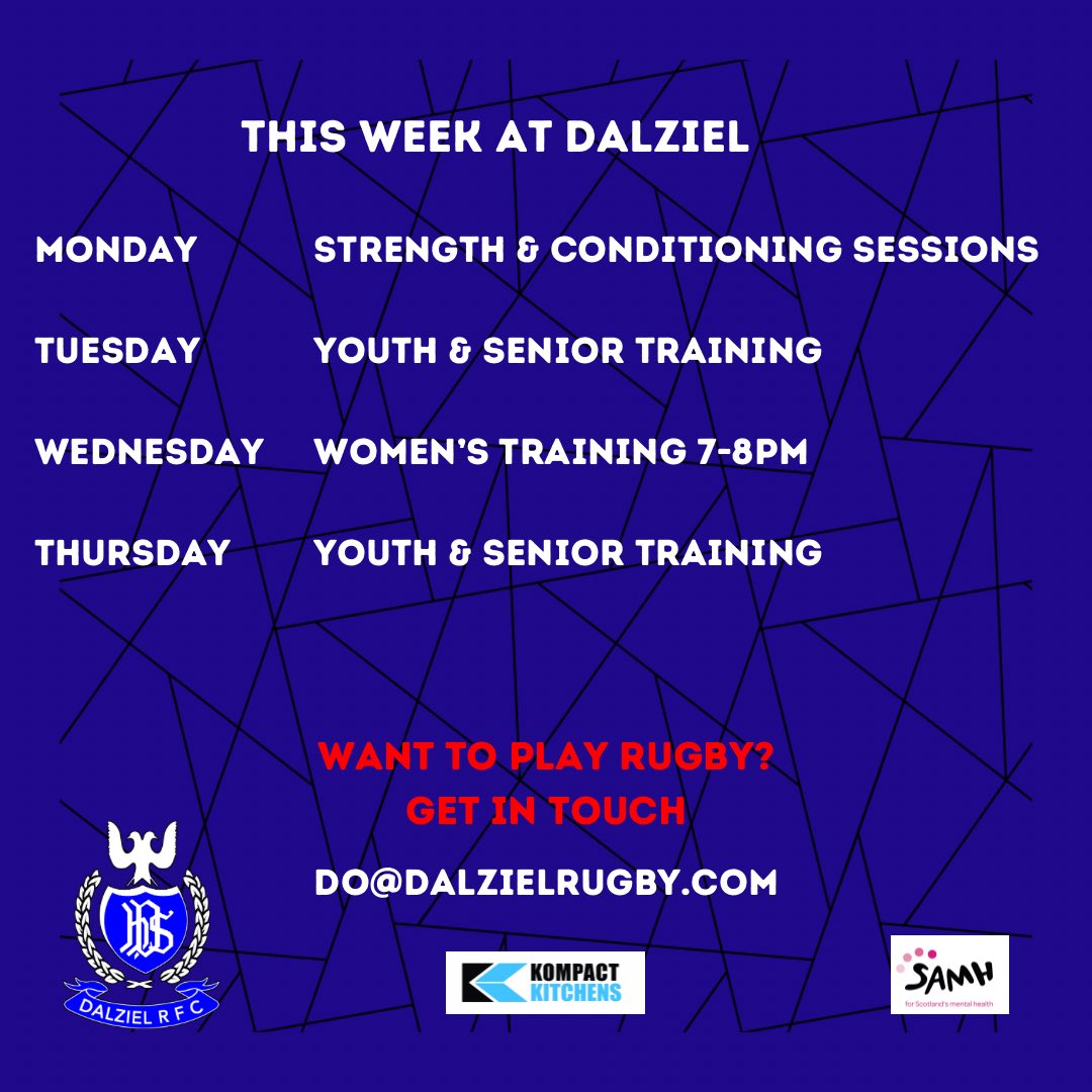 DalzielRugby's tweet photo. CLUB | Fancy trying something new this year or want to dust off your old boots? The cold, dark January nights can be a bit grim so give your mental fitness a boost with some exercise &amp; a bit of banter with your teammates.
#oneclub #localrugby #centenary #mentalhealth 🔵⚫️ https://t.co/hGQSHeNBjf