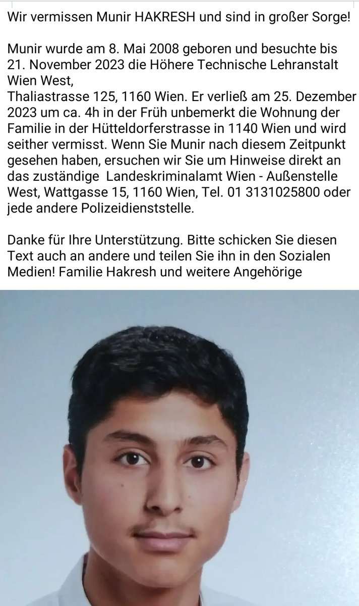 kukarina's tweet photo. 15-jähriger Bub in #Wien vermisst. Bitte um Hilfe. https://t.co/TVPk6w8UPG