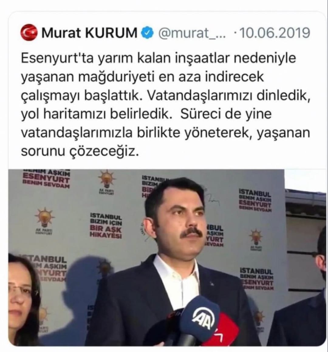 mkblye60's tweet photo. Ben esenyurt makromtek maduru  olarak  11 sene oldu söz veren murat kurum ne oldu biz anneler isyandayız siz isterseniz hersey çözülür  o evler bizim çoçuklarımızın  okul paraları evlerimiz oy yok derdimizi dinleyin https://t.co/N3IKXKJ1El