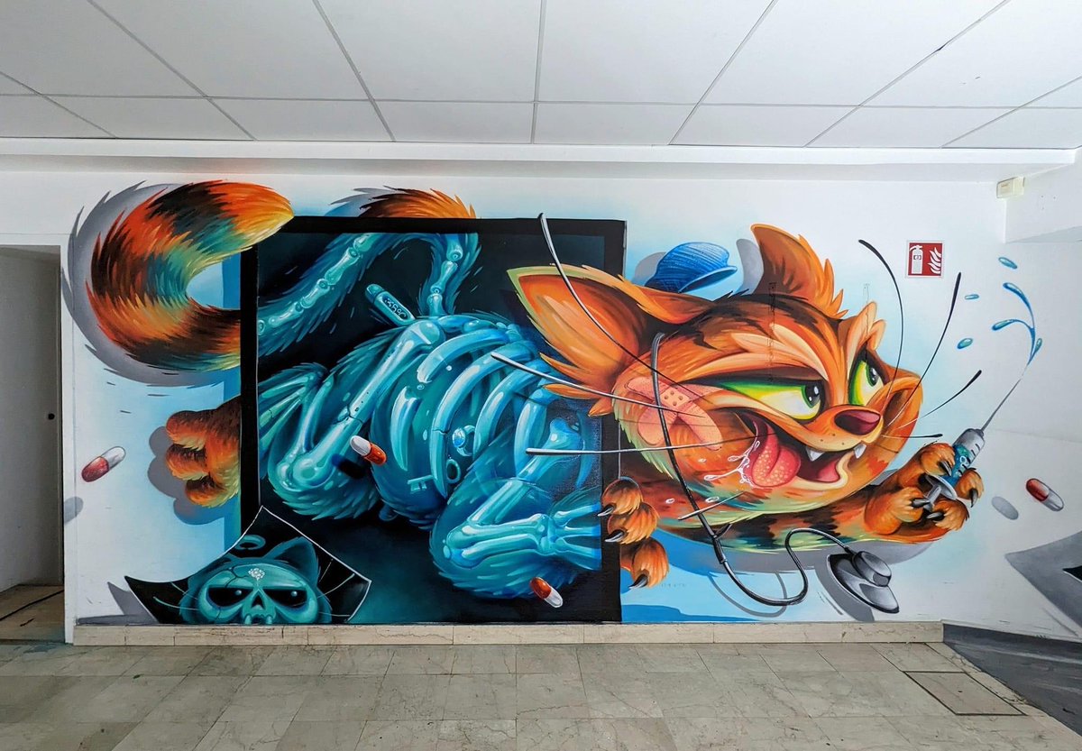 😺🩻💉 Lil Cat fatto per "la Clinique 37" a Tours, Francia!

StreetArt di Abys #cat #radio #xray #medecine #loopcolors #Abys