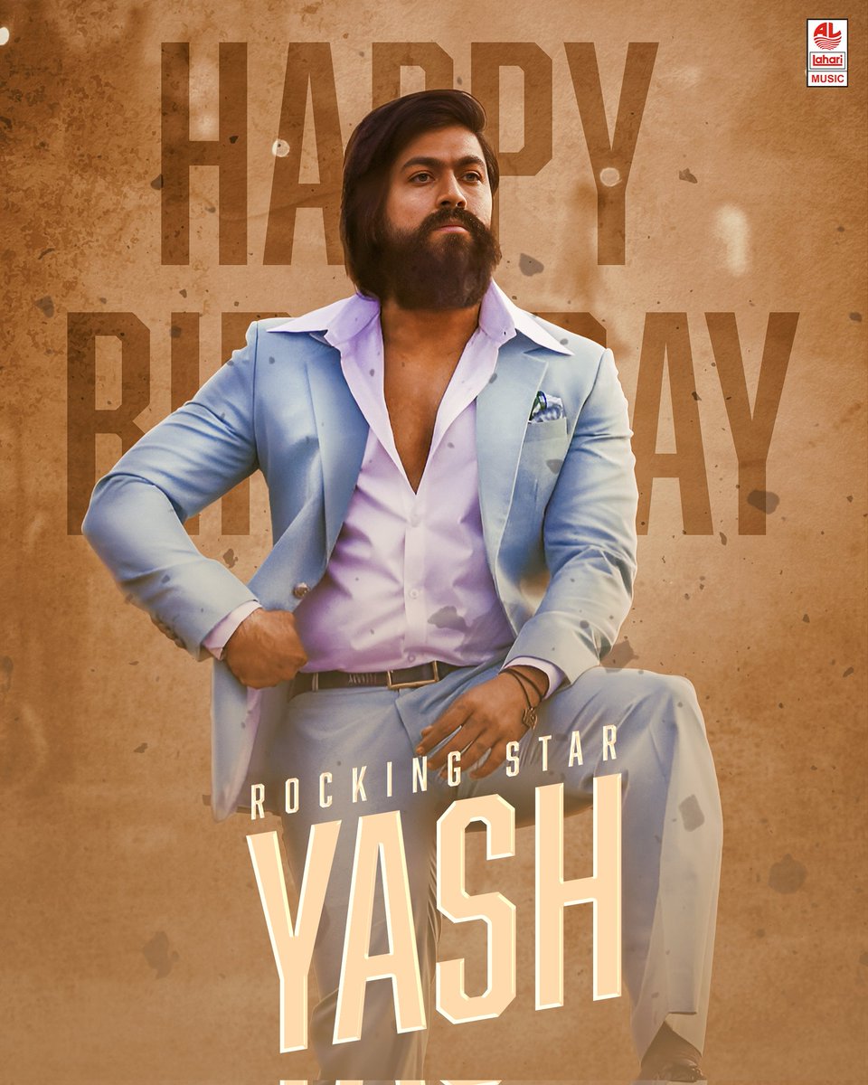 Wishing a very happy birthday to our Rocking star Rocky Bhai <a href="/TheNameIsYash/">Yash</a>! 

#HBDYash #HappyBirthdayYash #HapphBirthdayRockingstaryash #Laharimusic