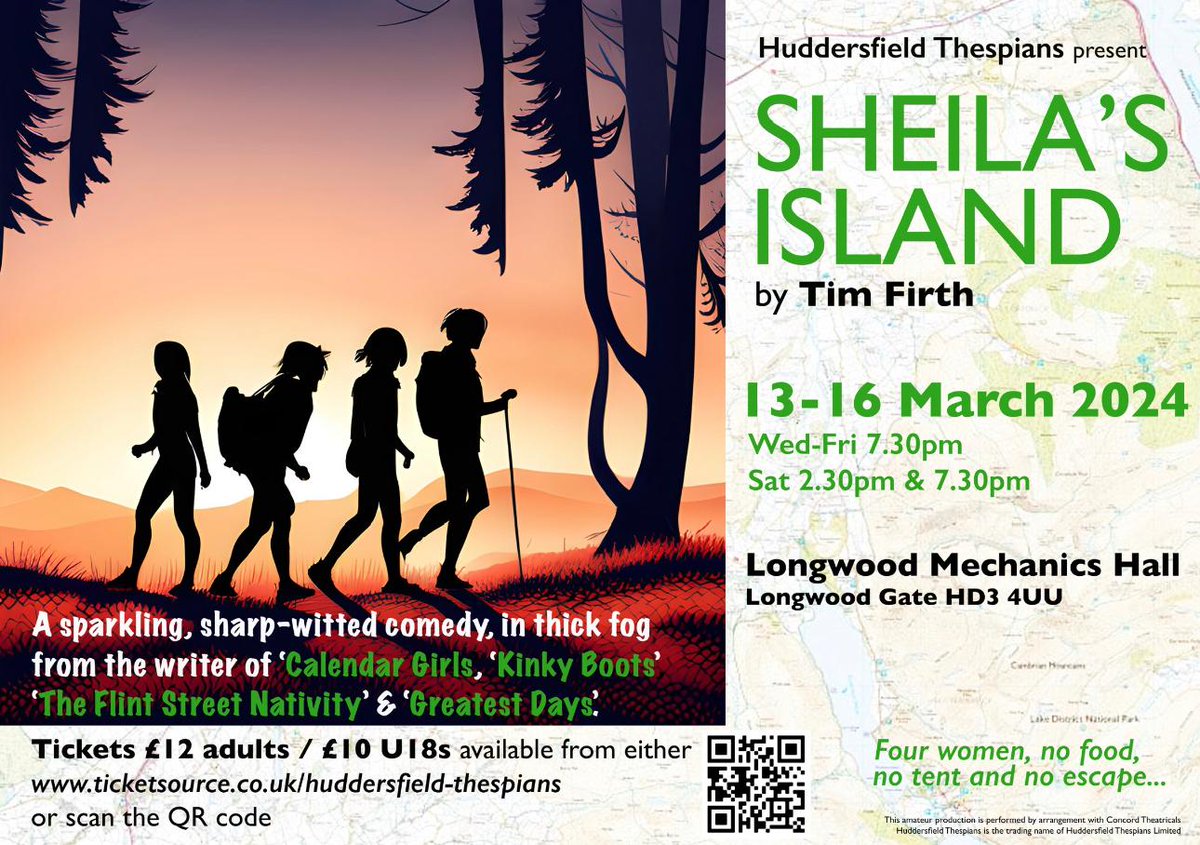COMING UP: From the writer of Calendar Girls, Sheila's Island: a new comedy with a crisis in the Lakes. Think The Office meets Yellowjackets. #Longwood Mechanics 13-16 March 2024 ticketsource.co.uk/huddersfield-t…
#whatson #Huddersfield #TimFirth