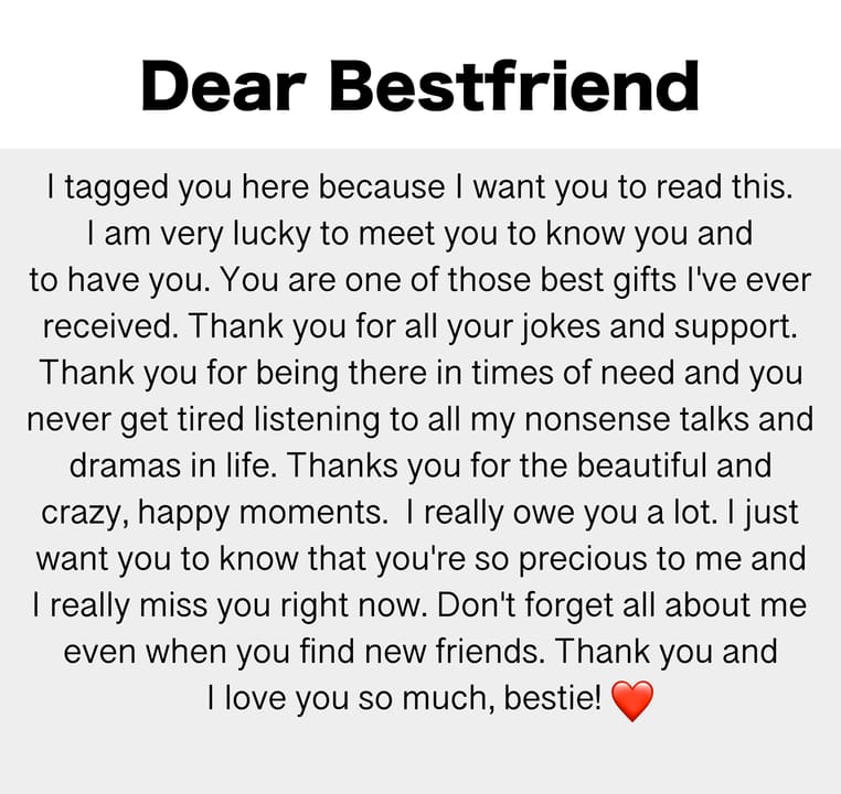Dear Best friend 🧡